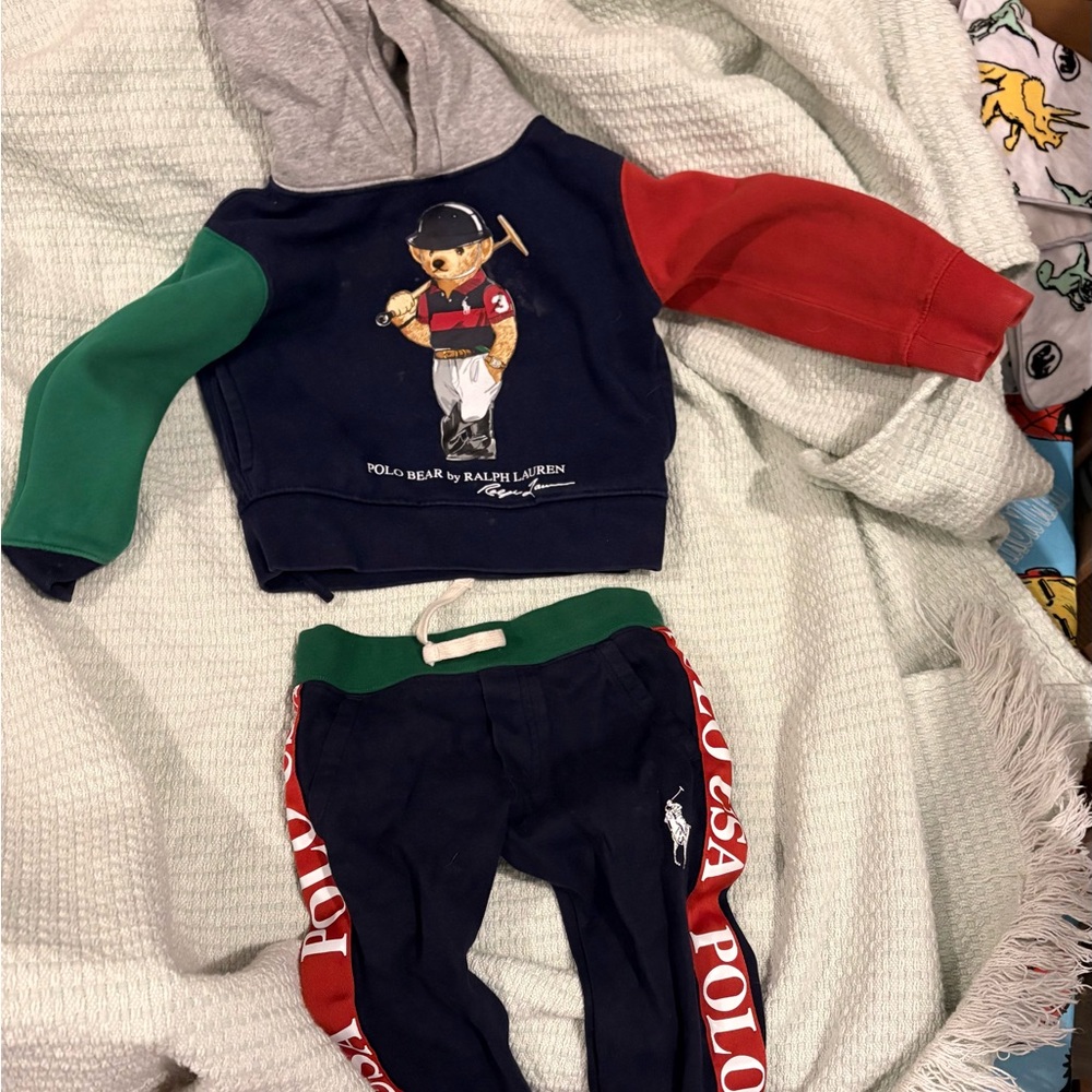 Ralph Lauren Kids' Navy and Red Jogger Set